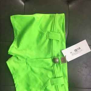 Neon green rave booty shorts